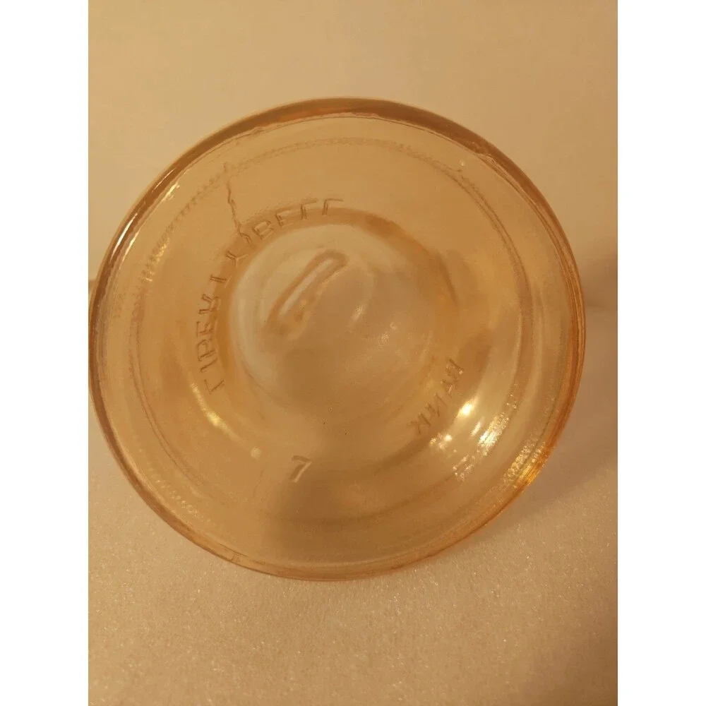 Vintage Liberty Bell Iridescent Bank Pass & Stow Amber Carnival Glass Coins 4